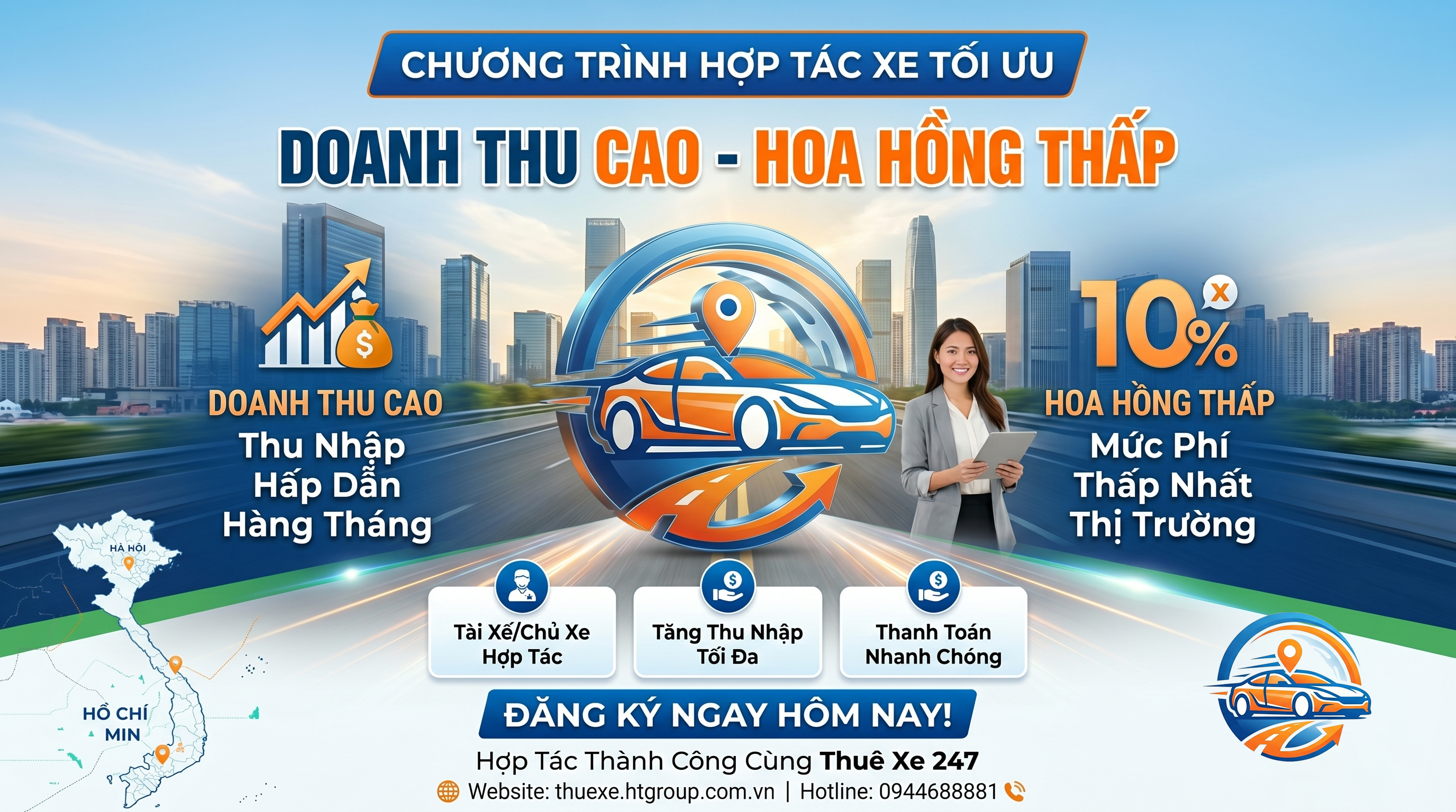 Đặt xe nhanh chạy toàn quốc