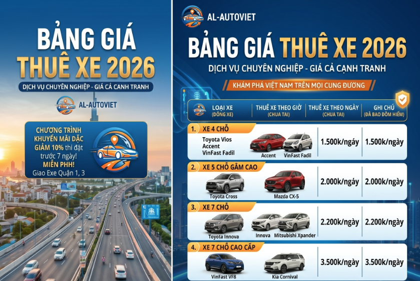 Bảng giá thuê xe 4 chỗ TP.HCM đi Vũng Tàu